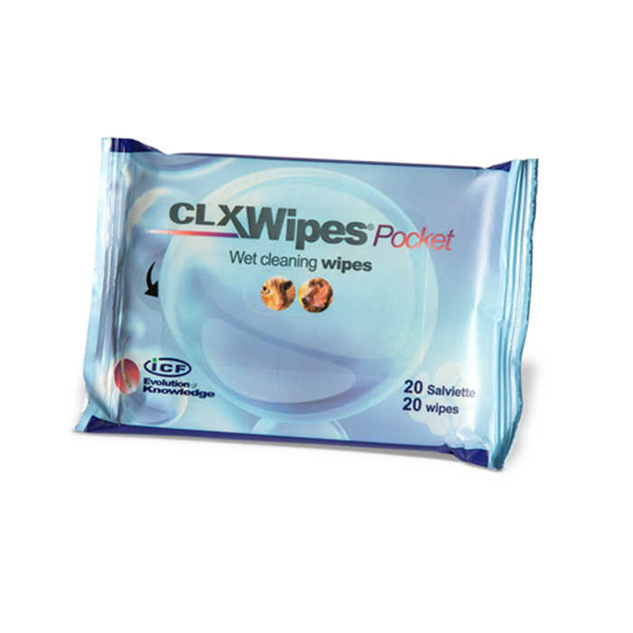 CLX WIPES POCKET, drėgnos servetėlės pėdų pagalvėlių, tarpupirščių ir odos valymui, šunims ir katėms