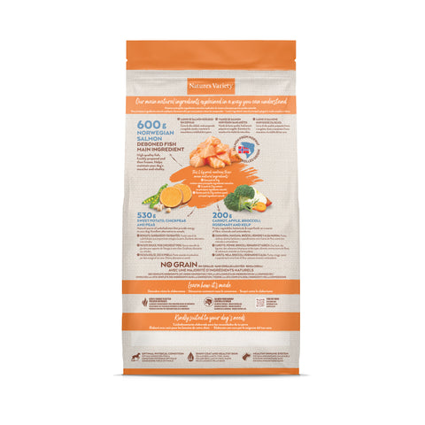 NATURE'S VARIETY SELECTED MED/MAX ADULT, sausas pašaras suaugusiems šunims su lašiša - VetExpress