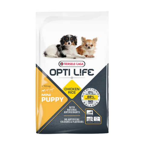 OPTI LIFE MINI PUPPY, sausas pašaras su vištiena ir ryžiais mažų veislių šuniukams