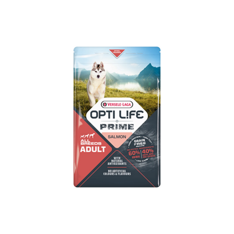 OPTI LIFE PRIME ADULT SALMON, sausas pašaras su lašiša šunims